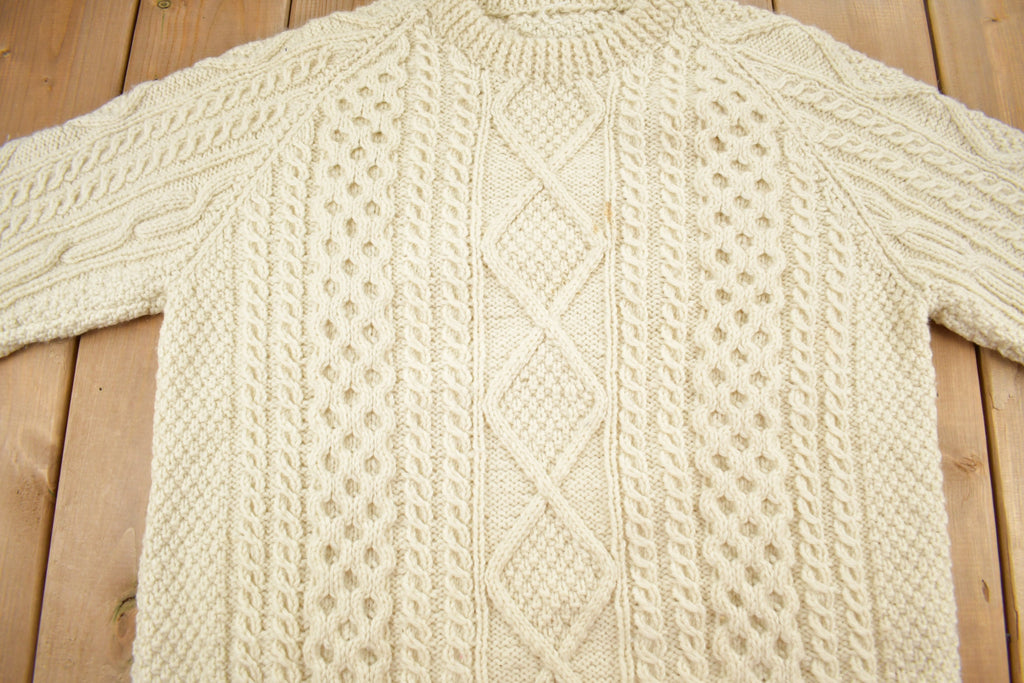 Vintage 1980s 3D Cable Knit Sweater
