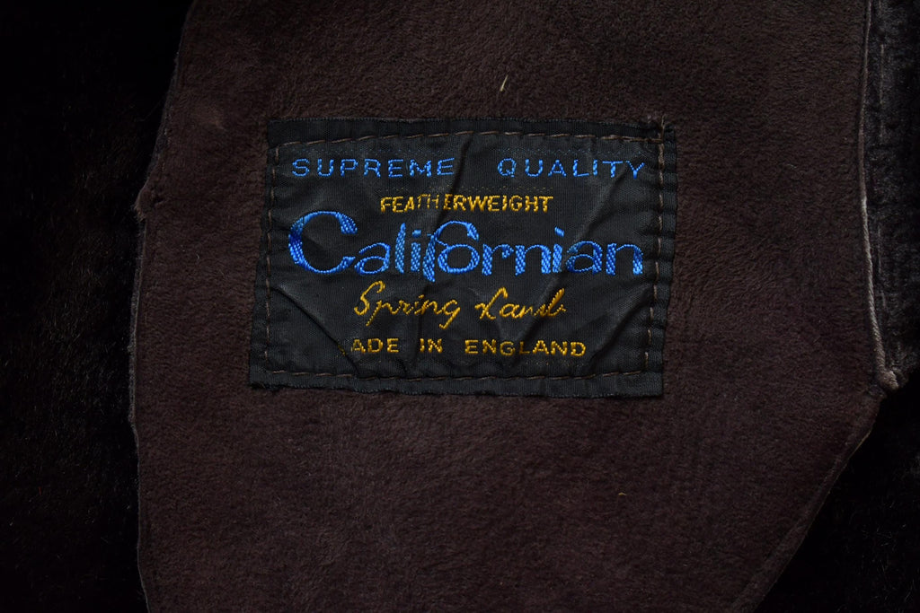 Vintage 1980s Double Breasted Full Shearling Jacket - Made in England
