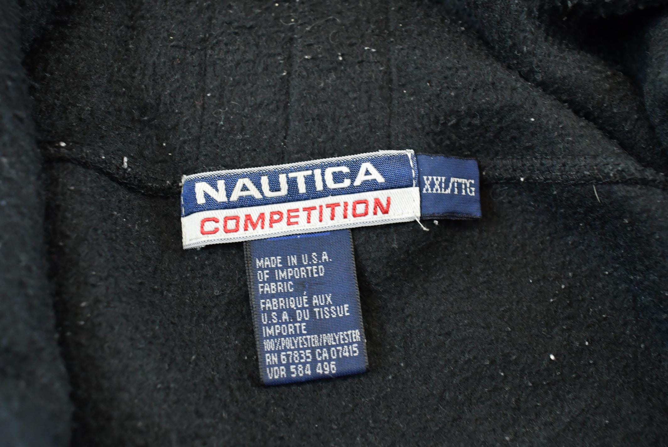 Vintage 1990s Nautica Competition EPG Fleece Hoodie Sweatshirt Mens / Sportswear / 90s Fleece Hoodie / Made In USA / Outdoorsman