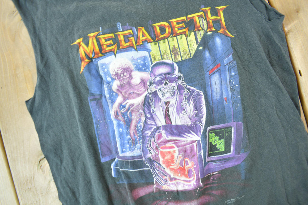 Vintage 1991 Megadeth Global Tour Graphic Band T-Shirt