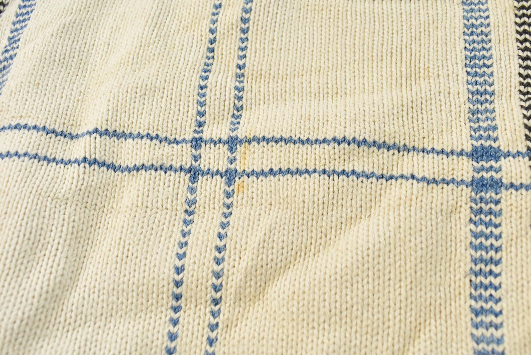 Vintage 1990s Nautica Color Block Plaid Knitted Crewneck Sweater Mens L / Vintage 90s Crewneck / All Over Pattern / Made in Hong Kong