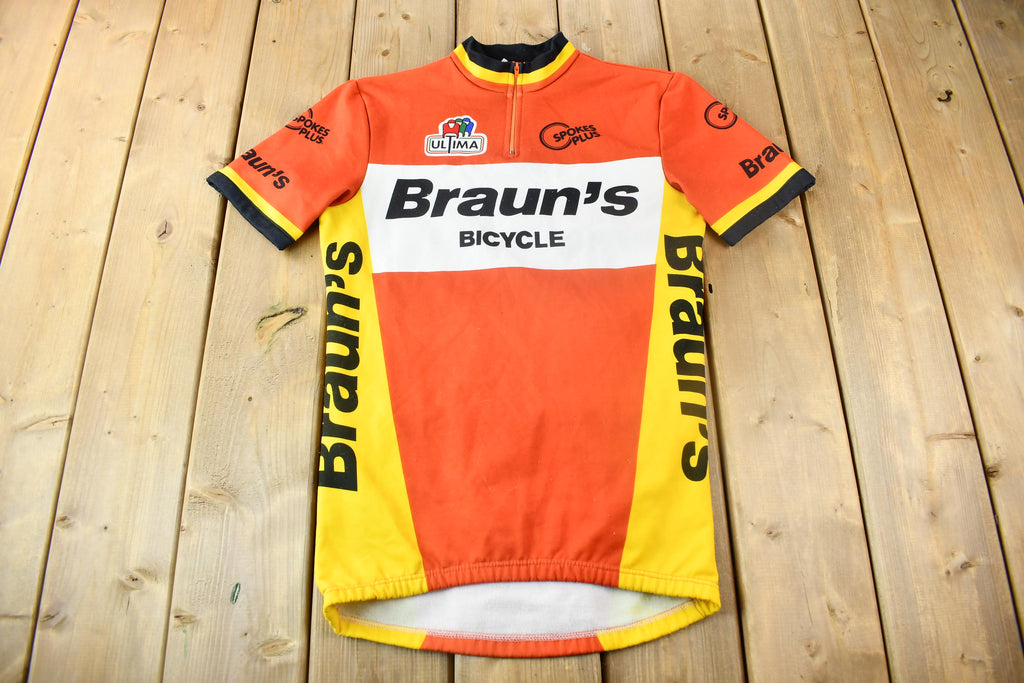 Vintage 1990s Braun's Bicycle Cycling Jersey Size M