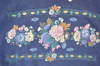 Vintage 1990s Floral Graphic Print Collared Sweatshirt Women's L