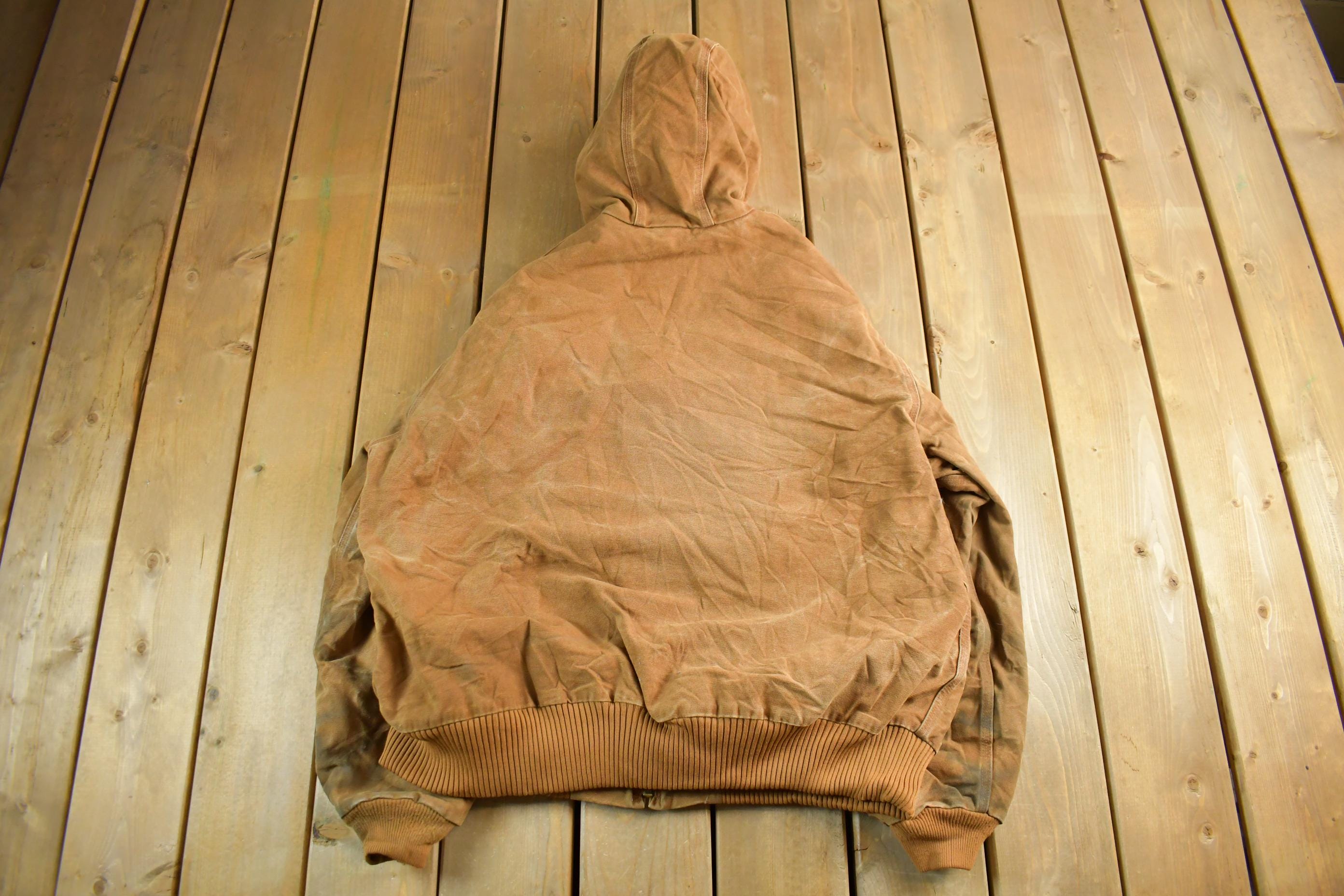 Vintage 1990s Carhartt Canvas Hooded Jacket Men's XL