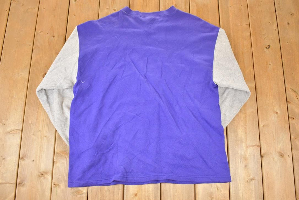 Vintage 1990s Minnesota Vikings Embroidered NFL Crewneck Sweatshirt Men's Large