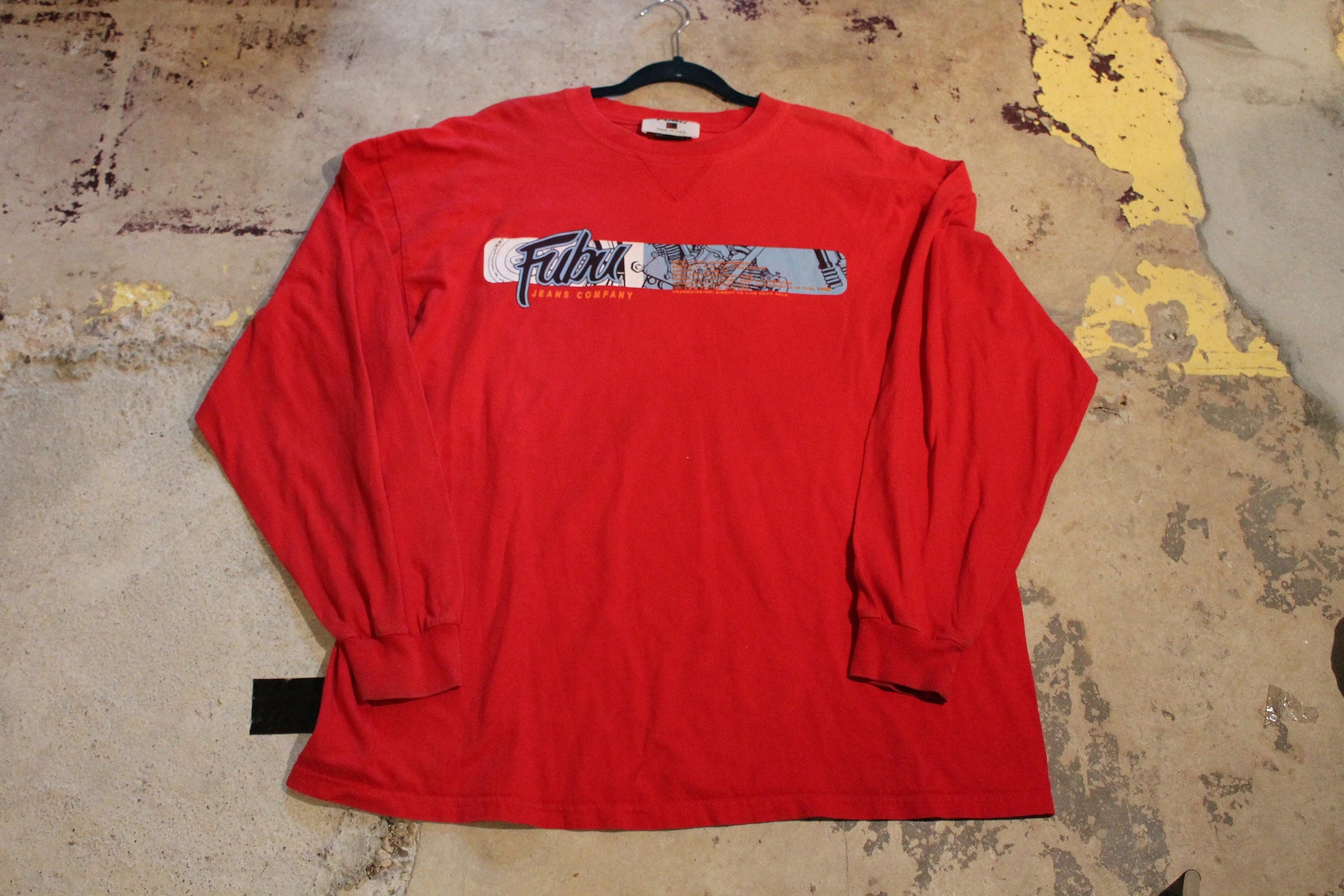 Vintage 1990s FUBU Jeans Company Long Sleeve T-Shirt / Hip Hop Apparel / 90s / Y2K / Made In USA