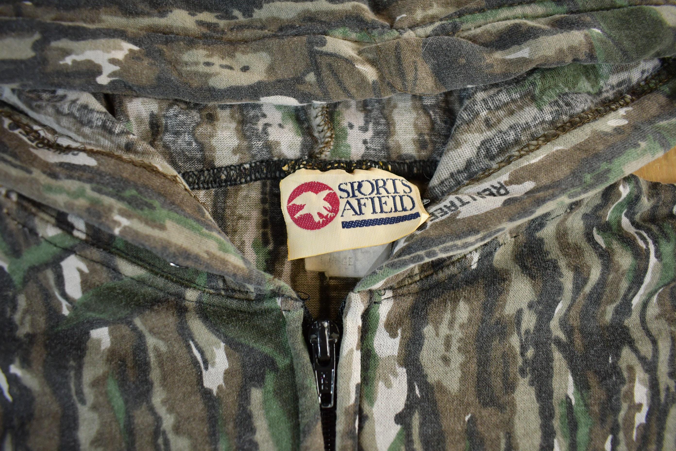 Vintage 1990s Sports Afield Realtree Camo Lightweight Zip Up Hoodie Men's Small