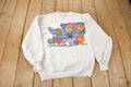 Vintage 1988 Floating Fantasies Hot Air Ballon Graphic Crewneck Sweatshirt Made In USA