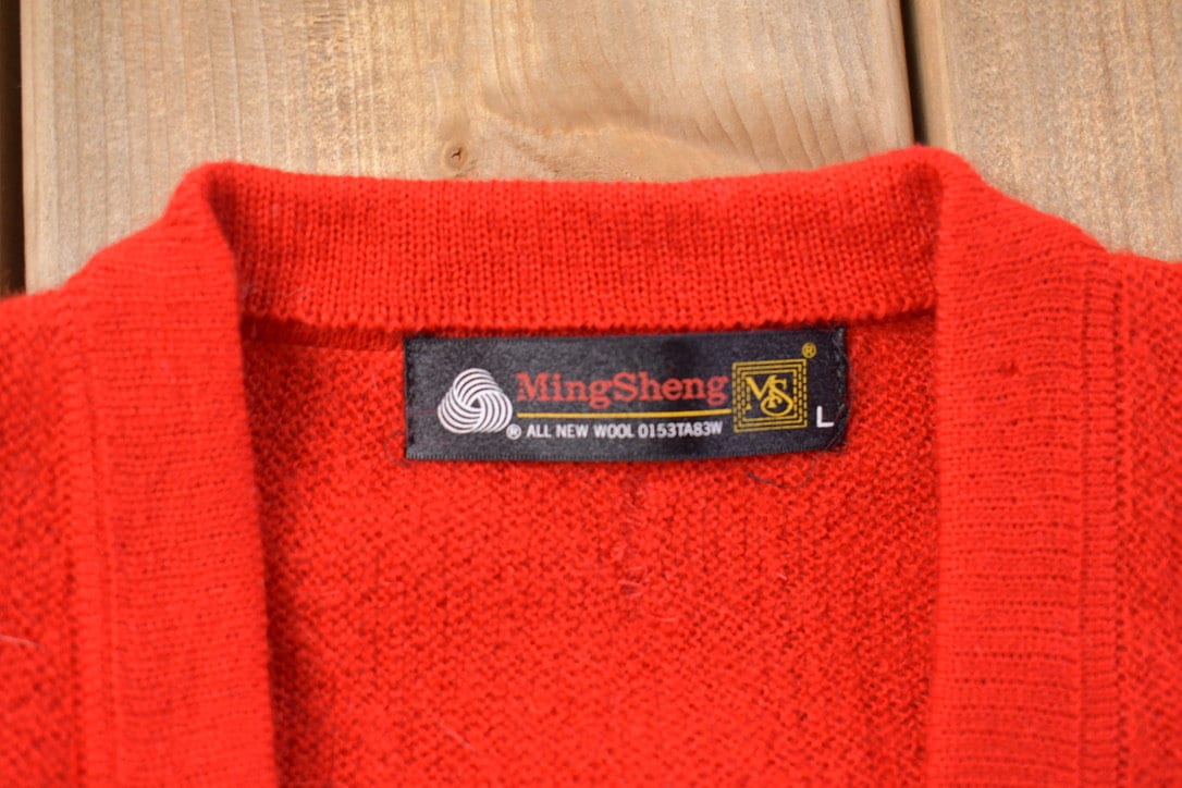 Vintage 1990s Ming Sheng 100% Wool Knit Sweater