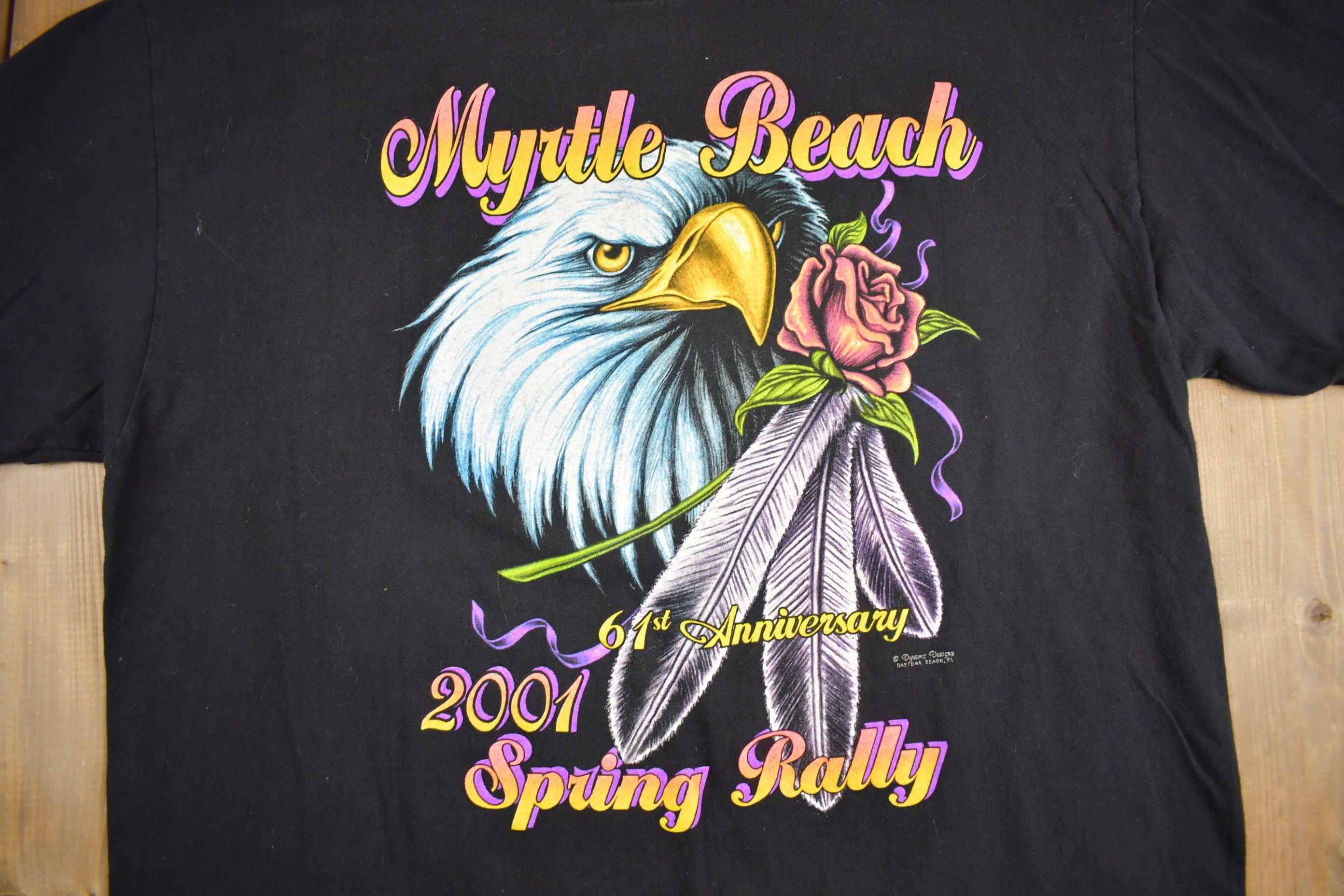 Vintage 2001 Myrtle Beach Spring Motorcycle Rally T-Shirt