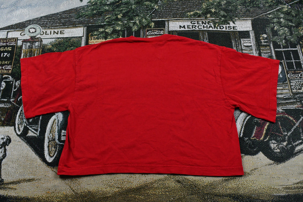 Vintage 1994 Tucking Me In Could Tucker You Out Cropped Single Stitch T-Shirt