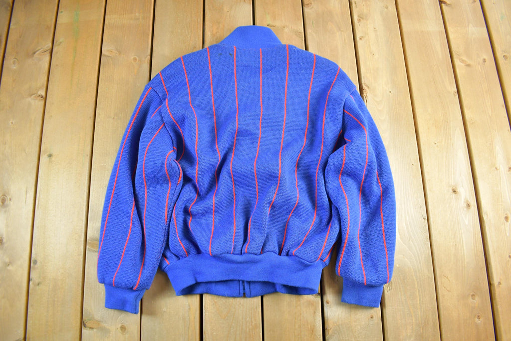 Vintage 1980s New York Giants NFL Cliff Engle Knit Full Zip Sweater Jacket Men's Medium