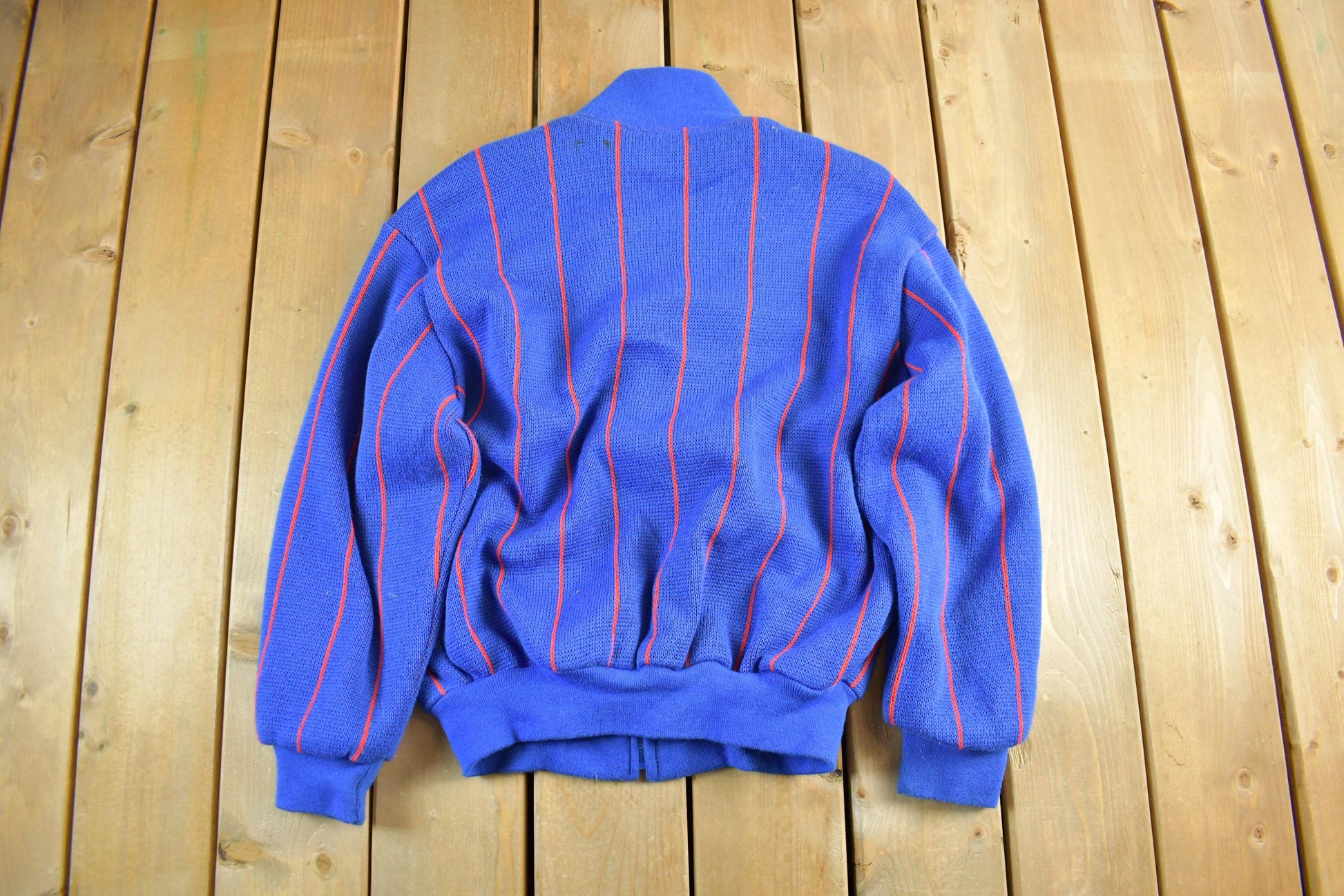Vintage 1980s New York Giants NFL Cliff Engle Knit Full Zip Sweater Jacket Men's Medium / 80s NFL Football / Sportswear / Made in USA