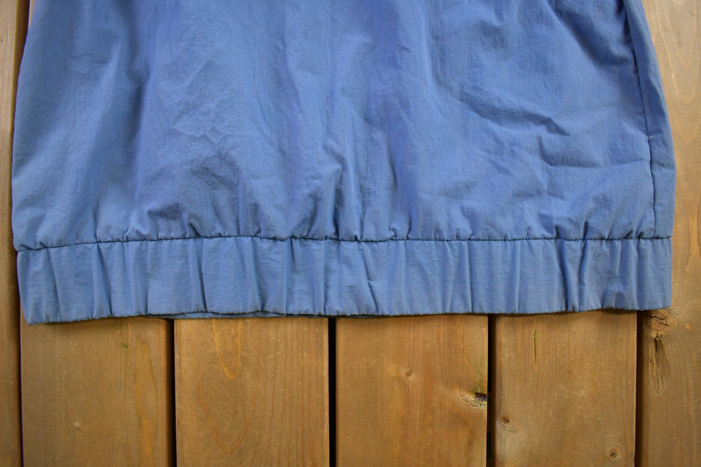 Vintage 1990s Rene De France Blue Satin Bomber Jacket