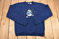 Vintage 1990s Embroidered Snowman Christmas Sweater , 90s Holiday Crewneck , Winter Wear , Festive Graphic , Frosty , Bunny