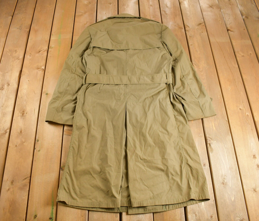 Vintage 1980s Army Military Button Down Overcoat
