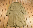 Vintage 1980s Army Military Button Down Overcoat