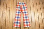 Vintage 1970s Flared Plaid Pants Size 28 x 30.5