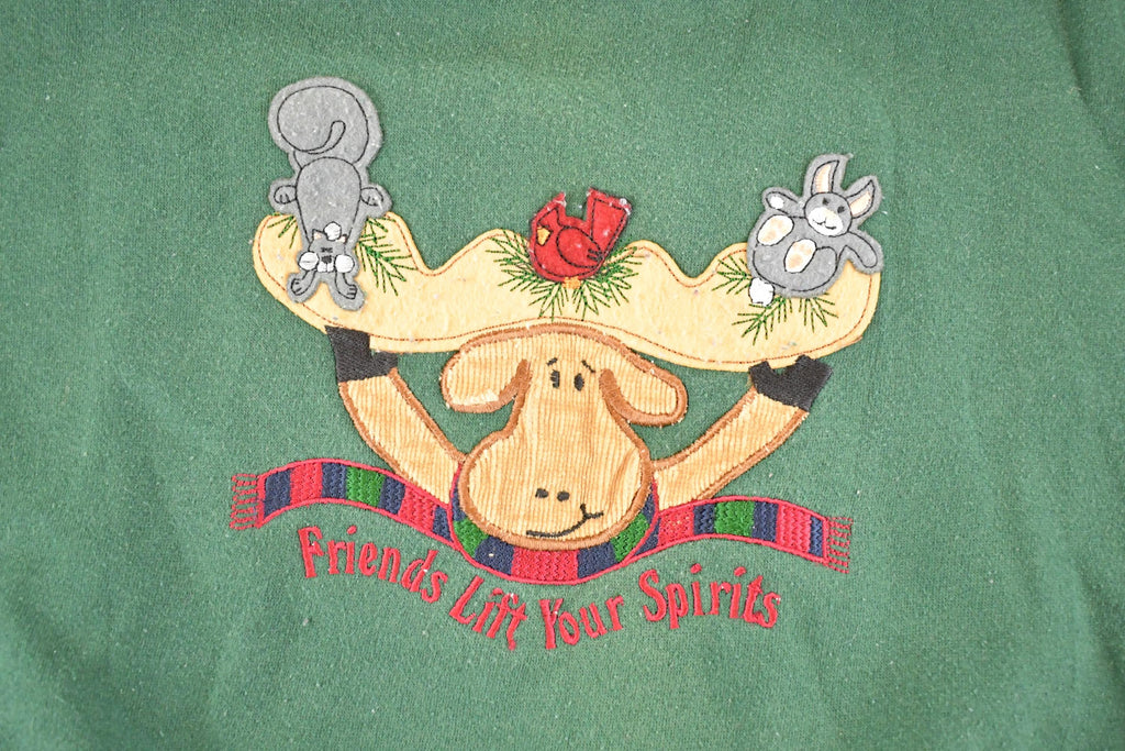 Vintage 1990s Forest Friends Double Collar Souvenir Crewneck Sweatshirt Womens L