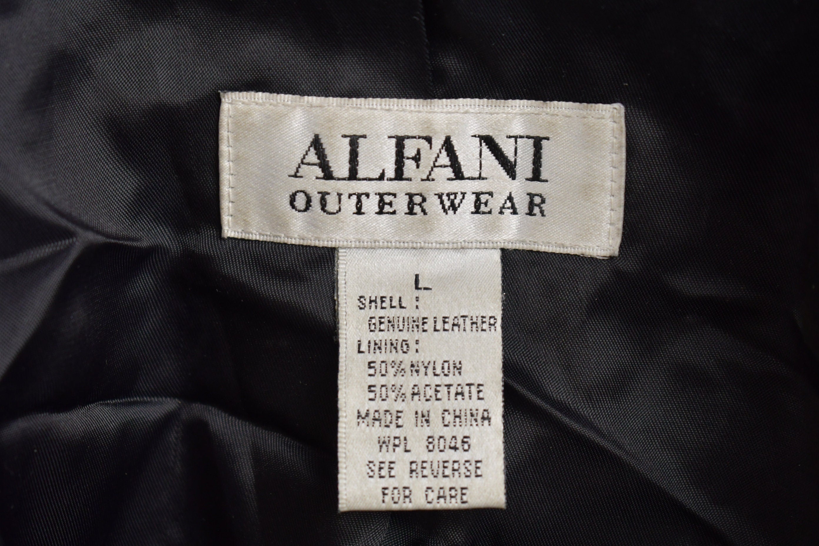 Vintage 1990s Alfani Full Length Black Leather Trench Coat