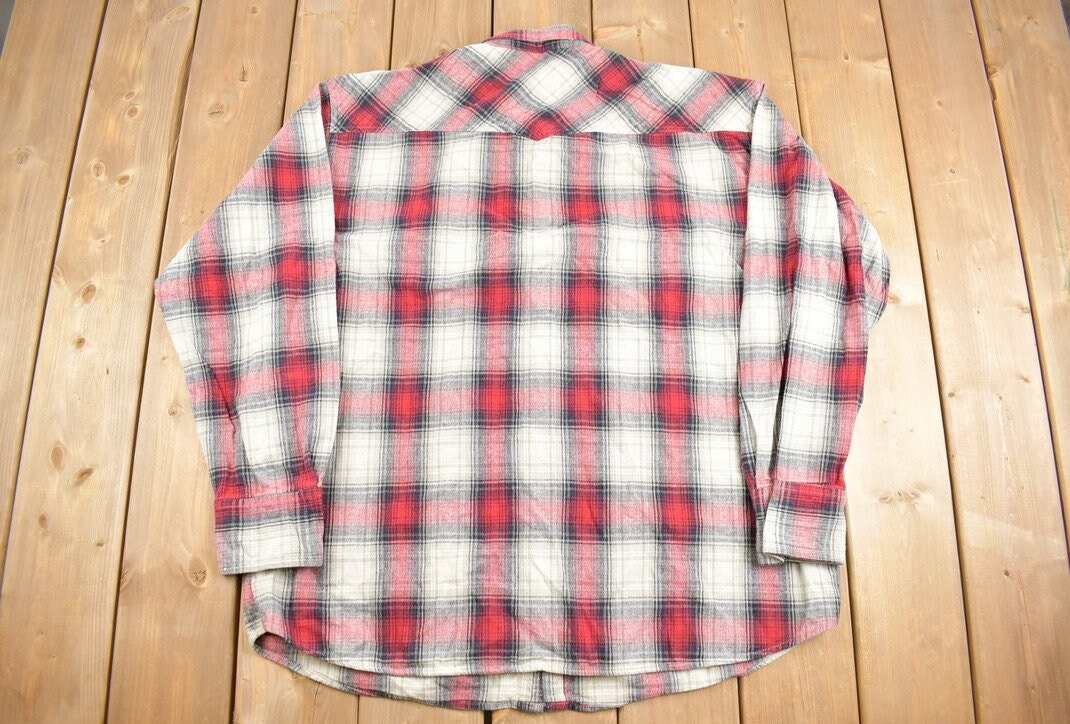 Vintage 1990s Work N Sport Plaid Button Up Shirt