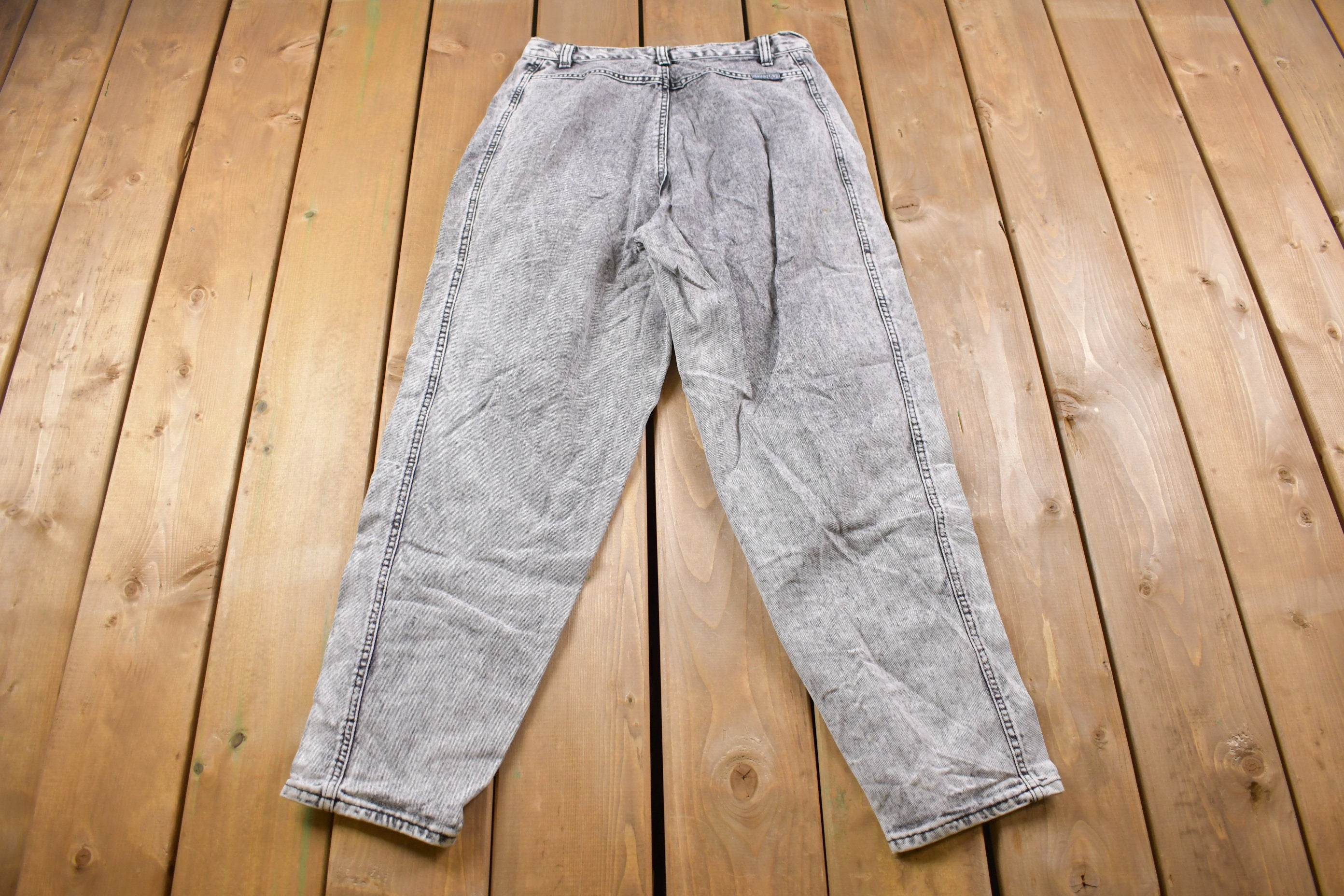 Vintage 1990's Zena Black and White Acid Wash 28 x 29