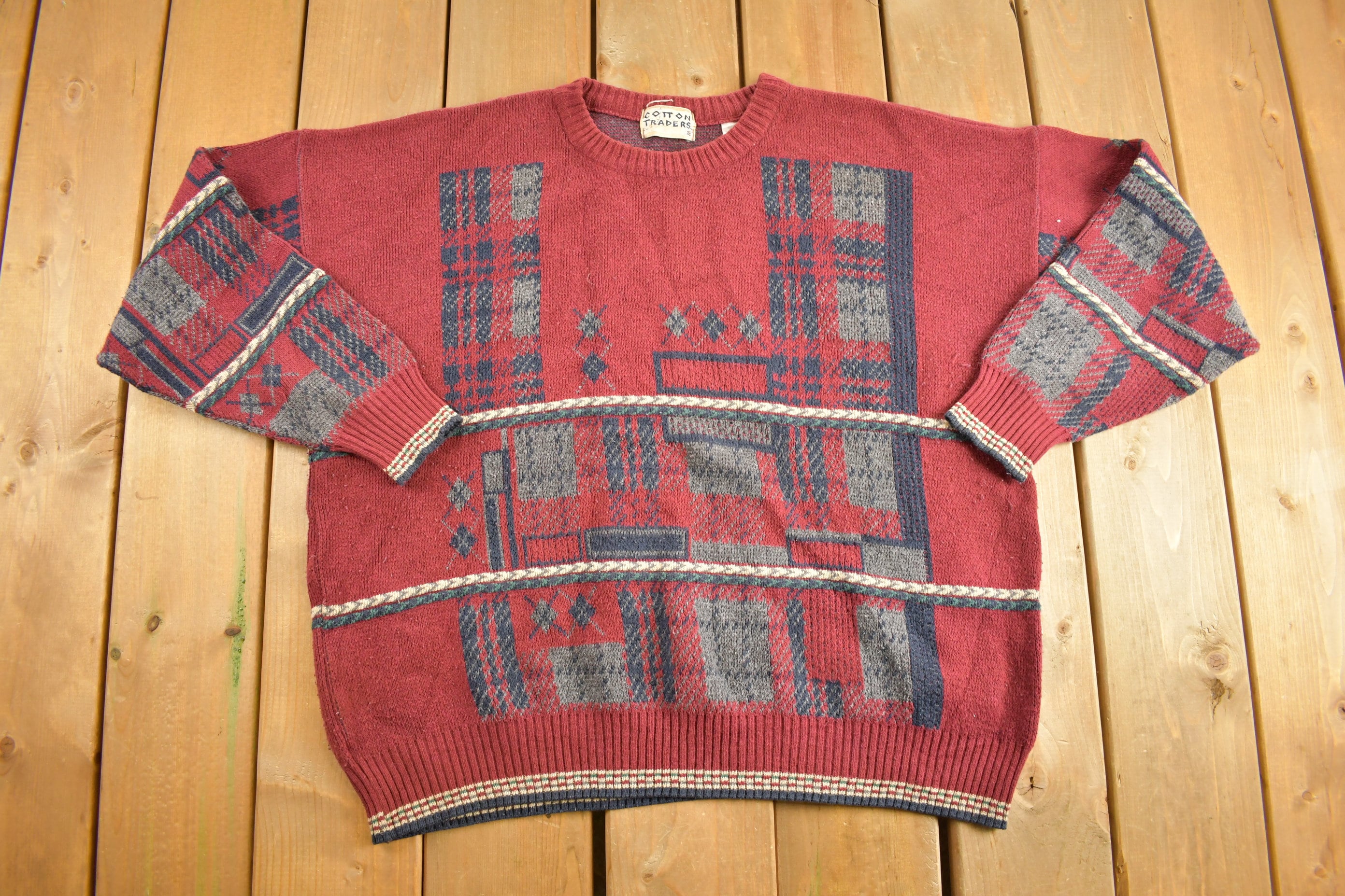 Vintage 1990s Cotton Traders Knit Crewneck Sweater