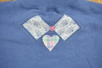 Vintage 1990s Heart Patchwork Cute Crewneck
