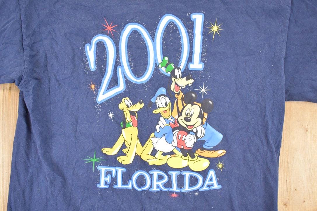 Vintage 2001 Mickey Mouse Florida Souvenir T-Shirt Youth L