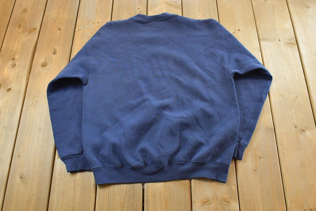 Vintage 1990s Navy Franklin Sports Blank Crewneck Sweatshirt Mens M / 90s Crewneck / Essential / Streetwear / 90s Blank / Athleisure