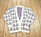 Vintage 1990s Crossings Knit Abstract Pattern Cardigan Sweater Made In USA