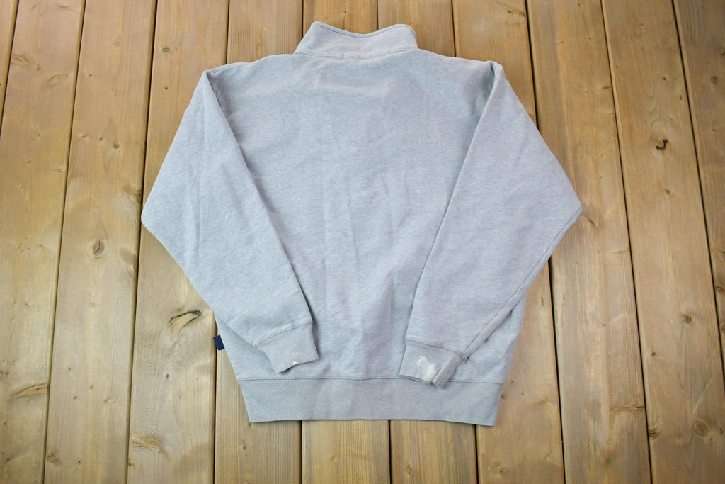 Vintage 1990s Nautica Competition Quarter Zip Mock Neck Sweatshirt / 90s Crewneck / Made In USA / Streetwear / Embroidered