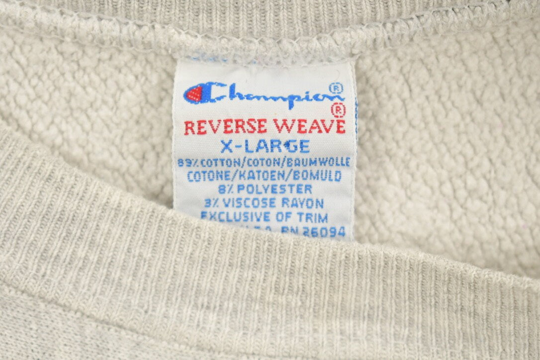 Vintage 1990s Distressed Grey Michigan State University Champion Crewneck Sweatshirt  NCAA  Americana  Sportswear  Athleisure  Gym