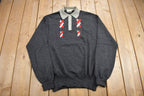 Vintage 1960s Quarter Button Virgin Wool Knit Sweater