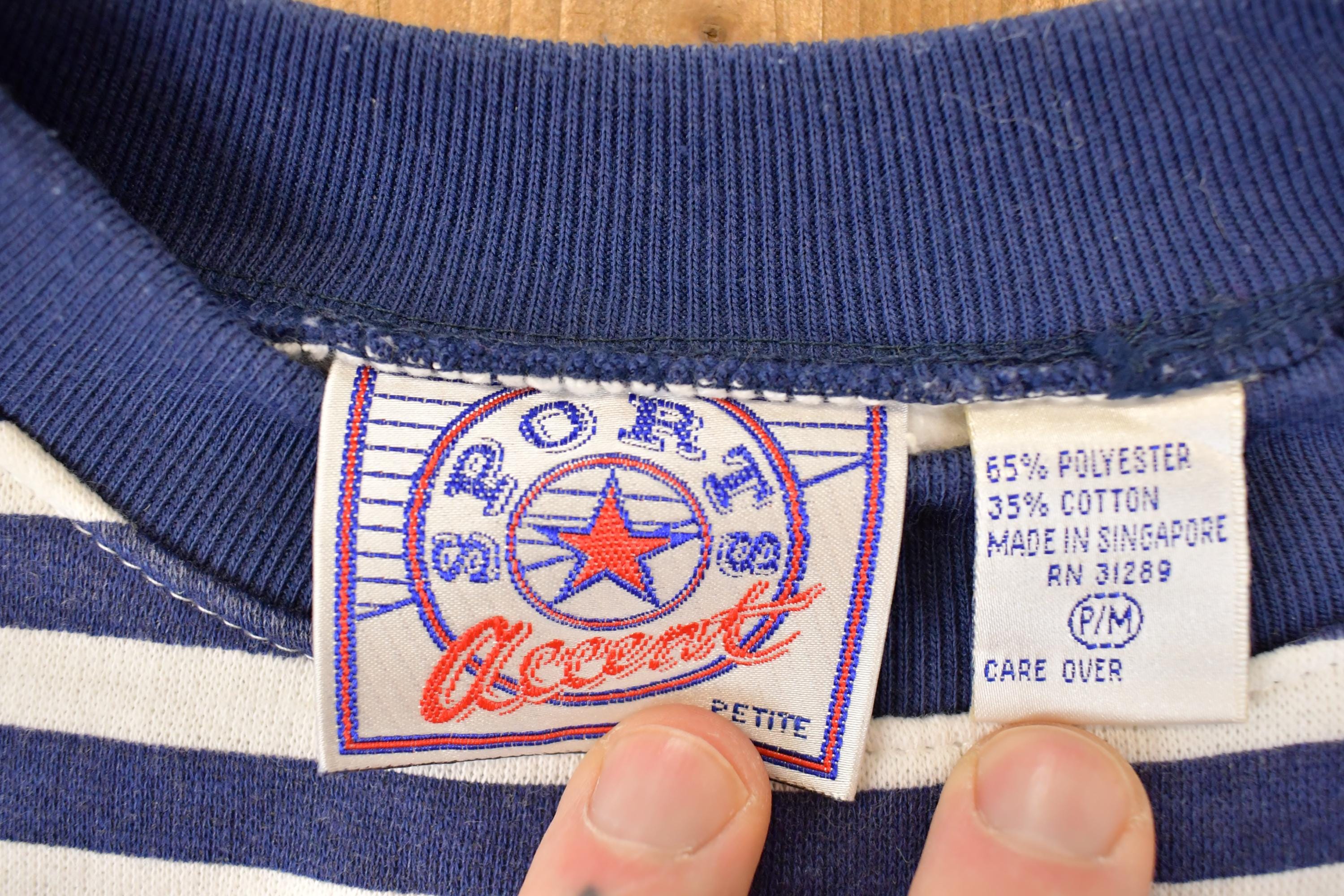 Vintage 1990s Sports Accent Embroidered Nautical Crewneck Sweatshirt Men's PM
