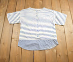Vintage 1990s The Classics Striped Blank Button Up Baseball Shirt
