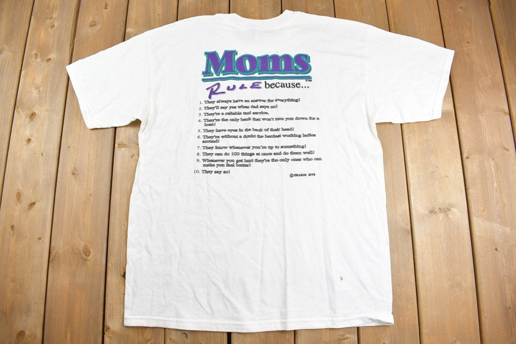 Vintage 1990s Moms Rule Graphic T Shirt