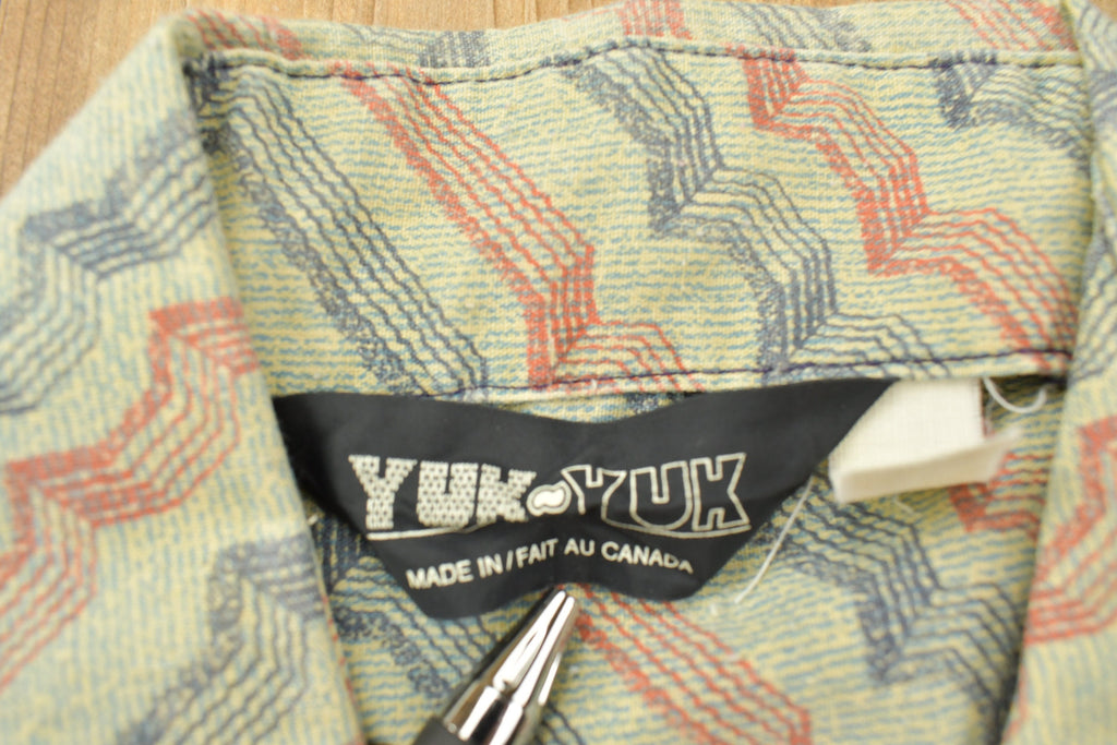 Vintage 1990s Yuk Yuk Abstract Pattern Button Up Shirt