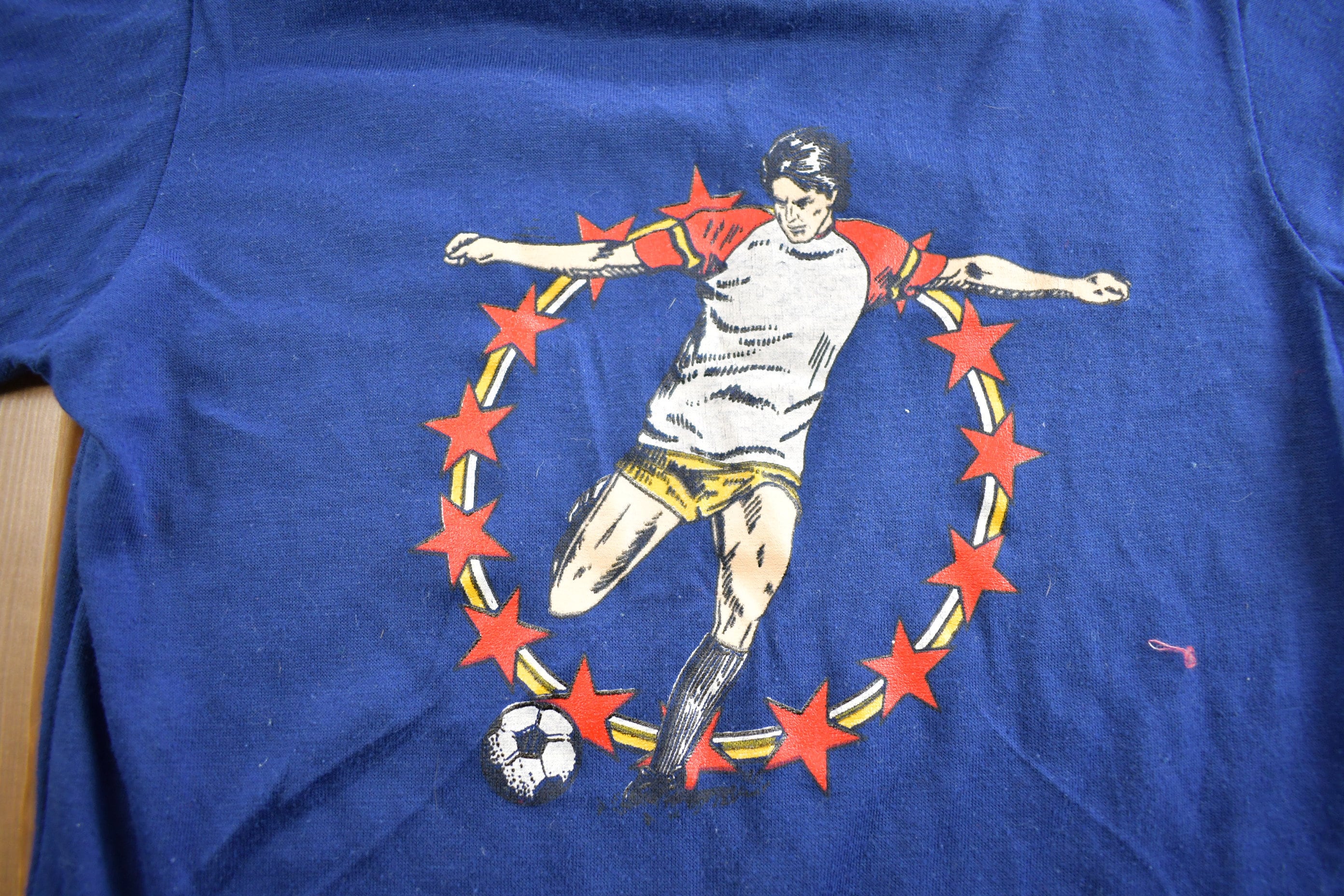 Vintage 1970s Single Stitch Wrangler Soccer T Shirt Made In USA