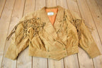 Vintage 1990s Du Sault Brown Suede Fringe Jacket