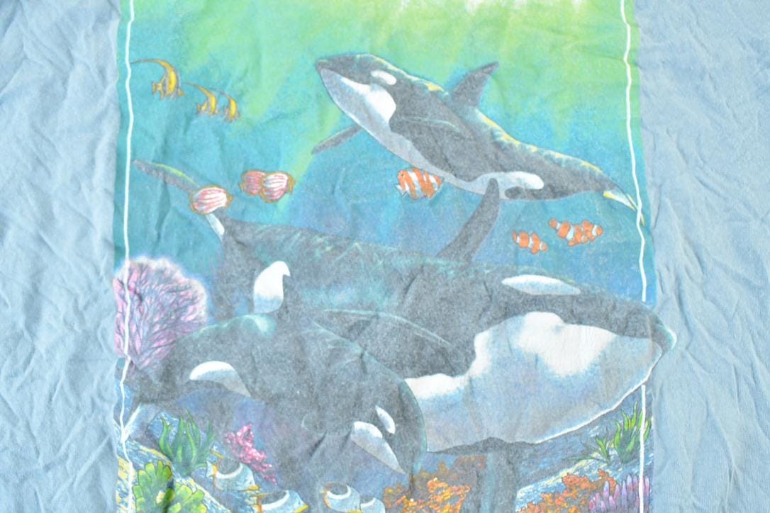 Vintage 1990s Orca Whale Graphic T-Shirt