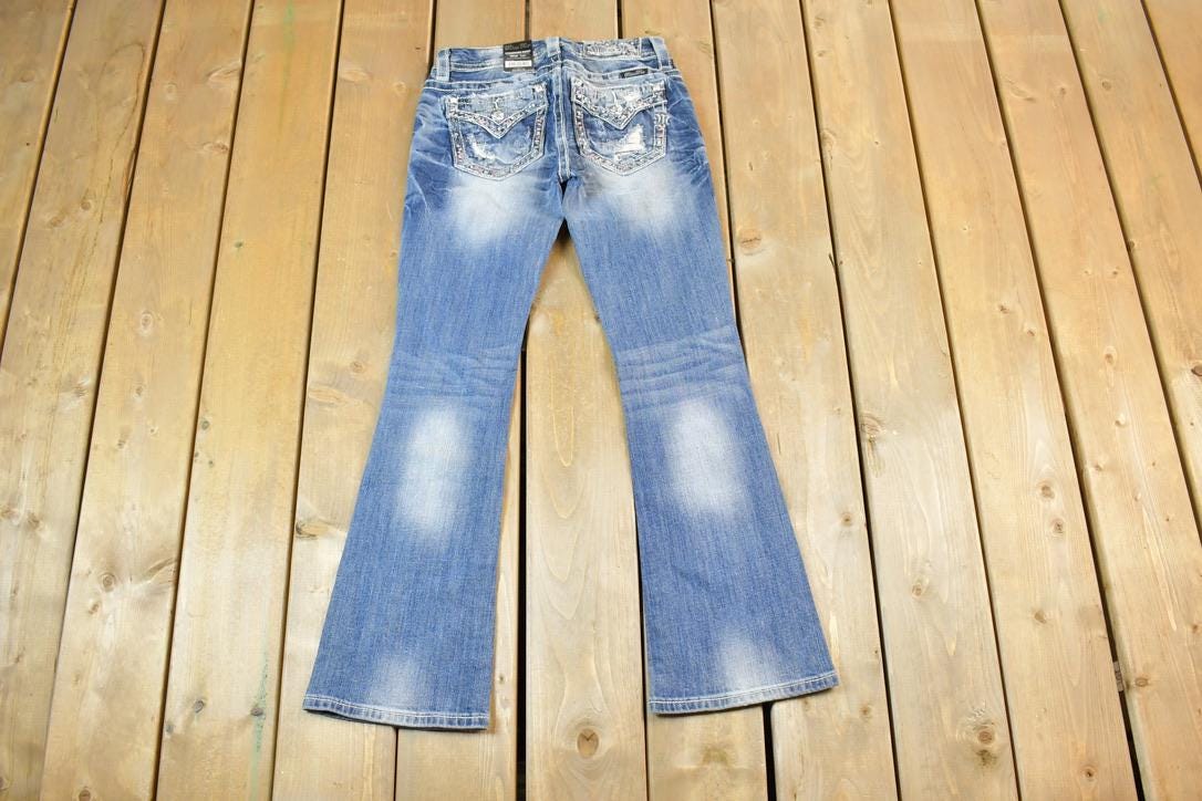 Vintage Y2K Miss Me Bedazzled Low Rise Jeans Size 26x31