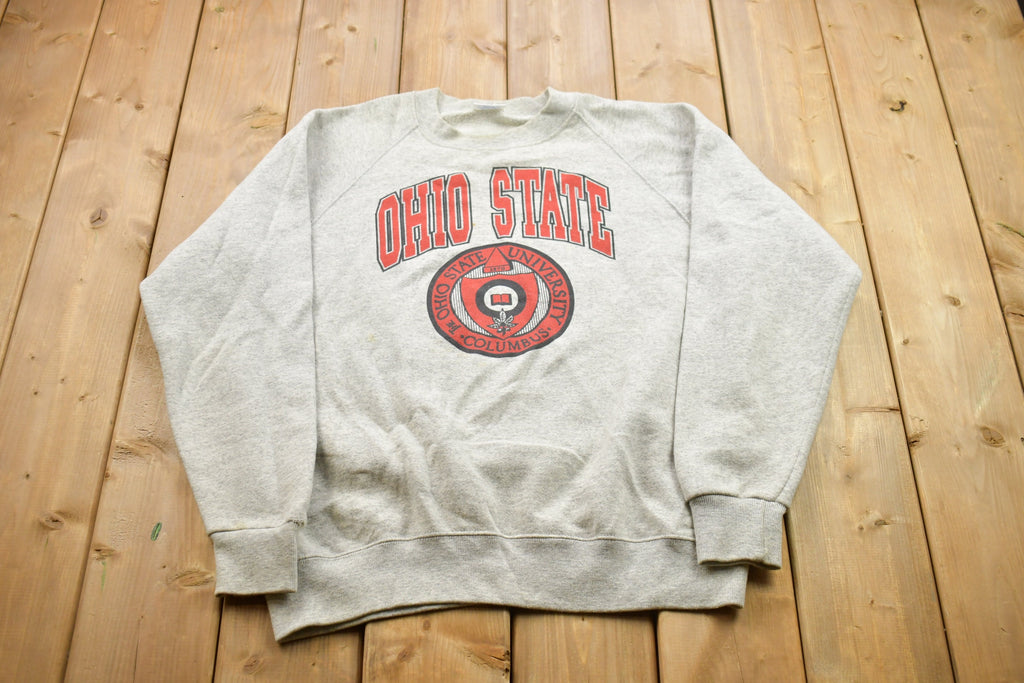 Vintage 1990s University Of Ohio State Collegiate Crewneck  Embroidered  NCAA Sweatshirt  Sportswear  Americana  Made In USA