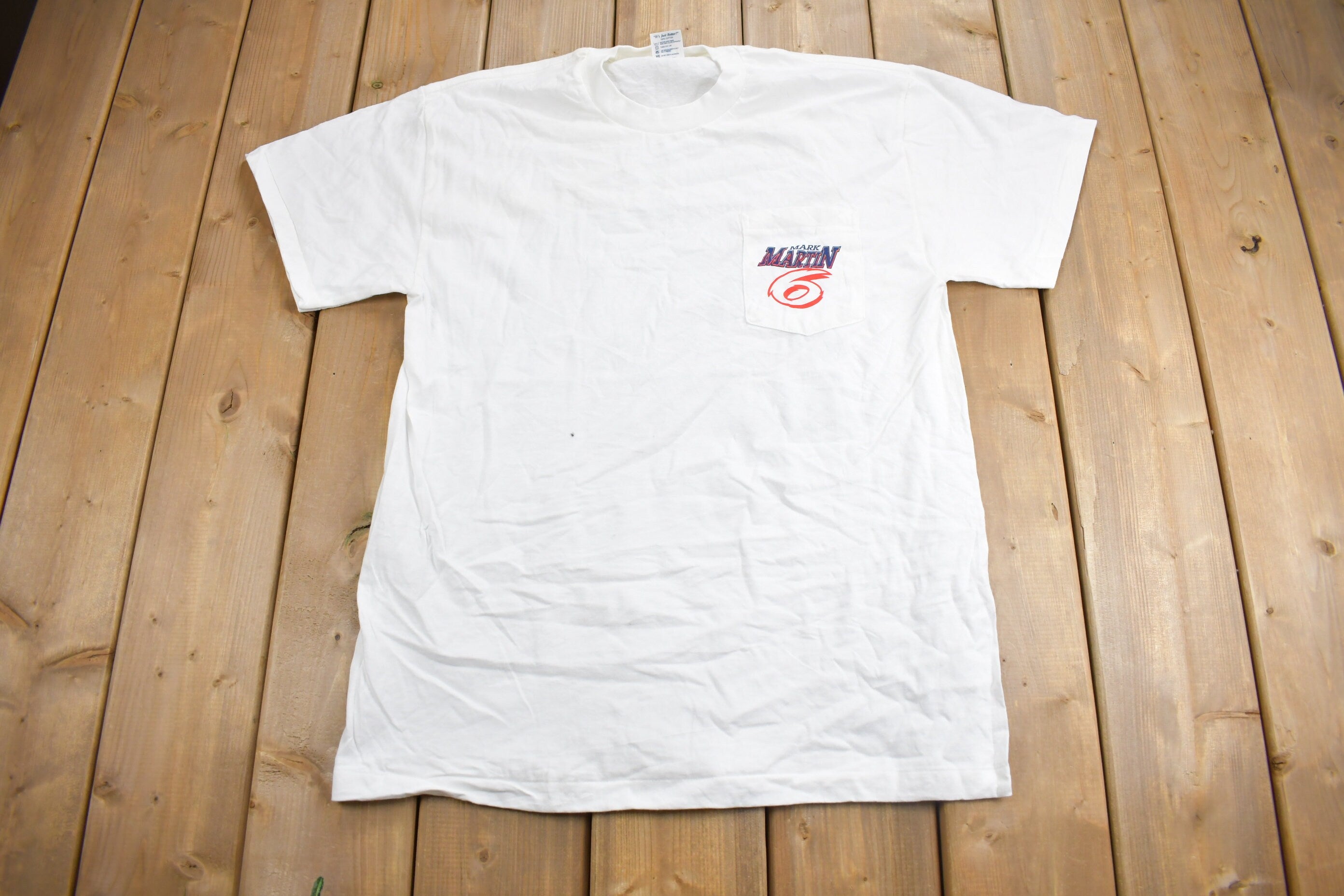 Vintage 1996 Mark Martin The Cutting Edge Racing Graphic T Shirt