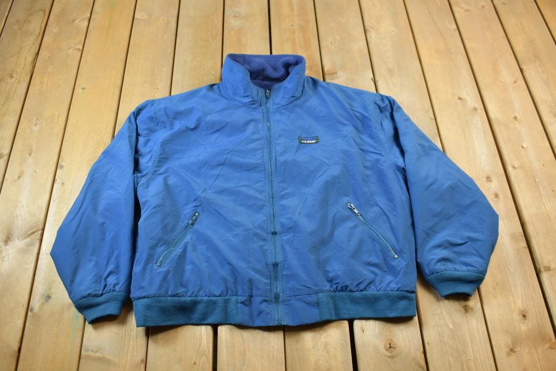 Vintage 1980s LL Bean Fleece Lined Three Season Warm Up Jacket