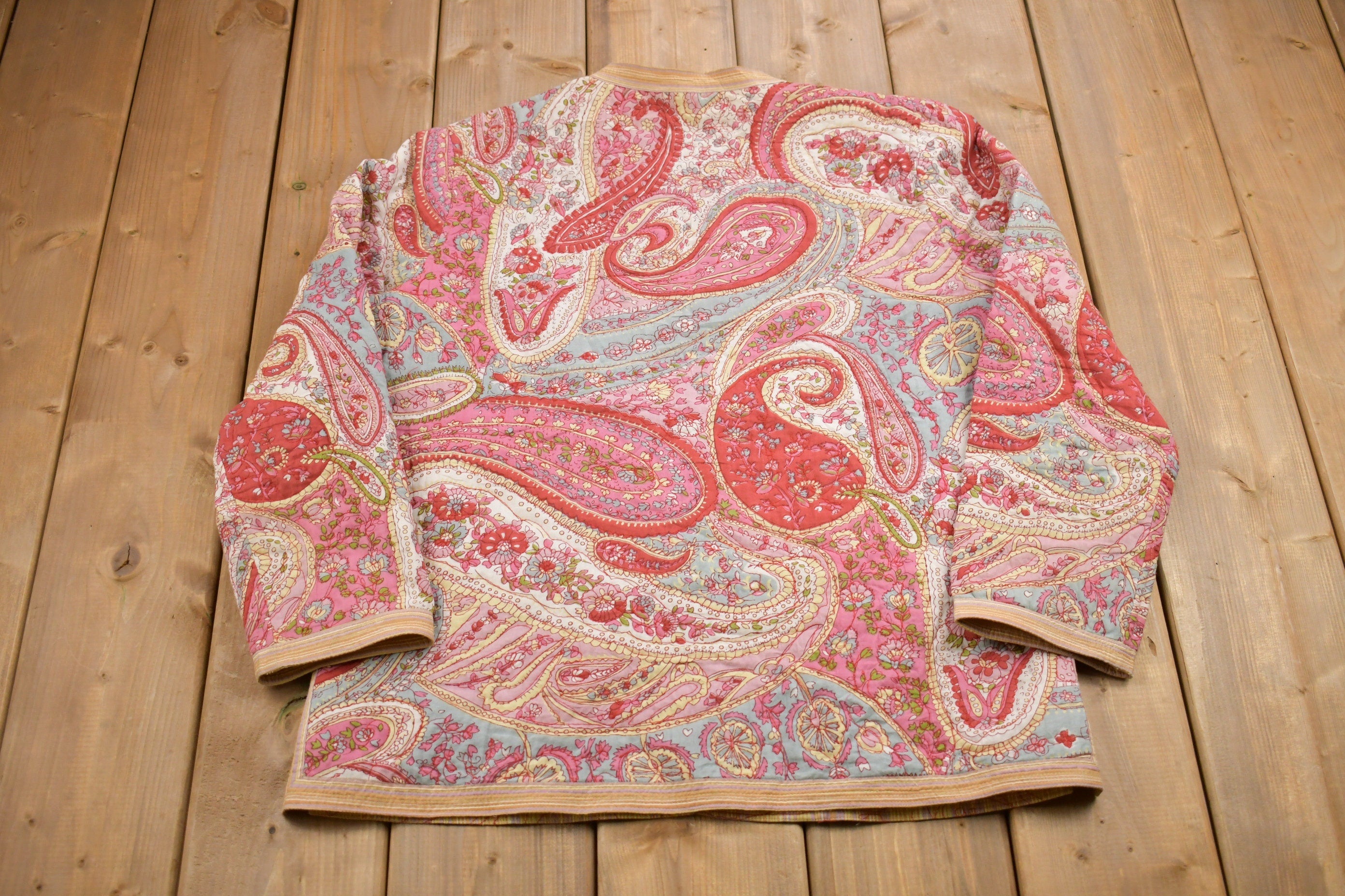 Vintage 1980s Provence D'amour Paisley Graphic Cardigan