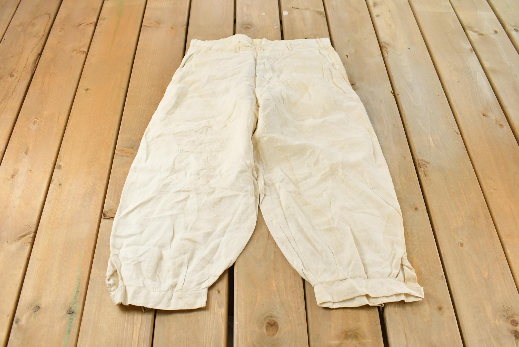 Vintage 1930s Linen Breeches Pants Trousers Men's 32 x 22.5