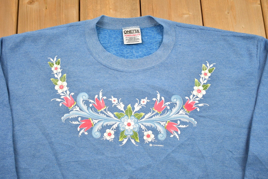 Vintage 1993 Cute Floral Crewneck Sweater