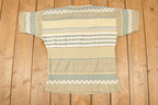 Vintage 1990s The Villager Knit Crewneck Shirt Womens L  90s Knitted Sweatshirt  Vintage Preppy Knits