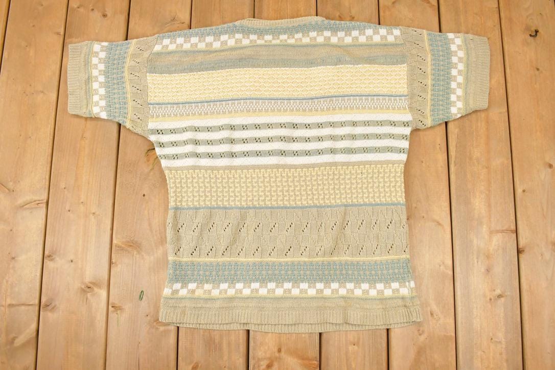 Vintage 1990s The Villager Knit Crewneck Shirt Womens L  90s Knitted Sweatshirt  Vintage Preppy Knits